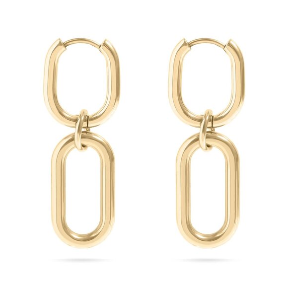 Statement Huggie Earrings | 18K Gold PVD | Waterproof & Hypoallergenic Luxury - Picture 1 of 4